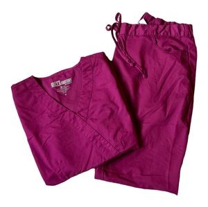 Grey's Anatomy Scrubs Set Wine Medium
